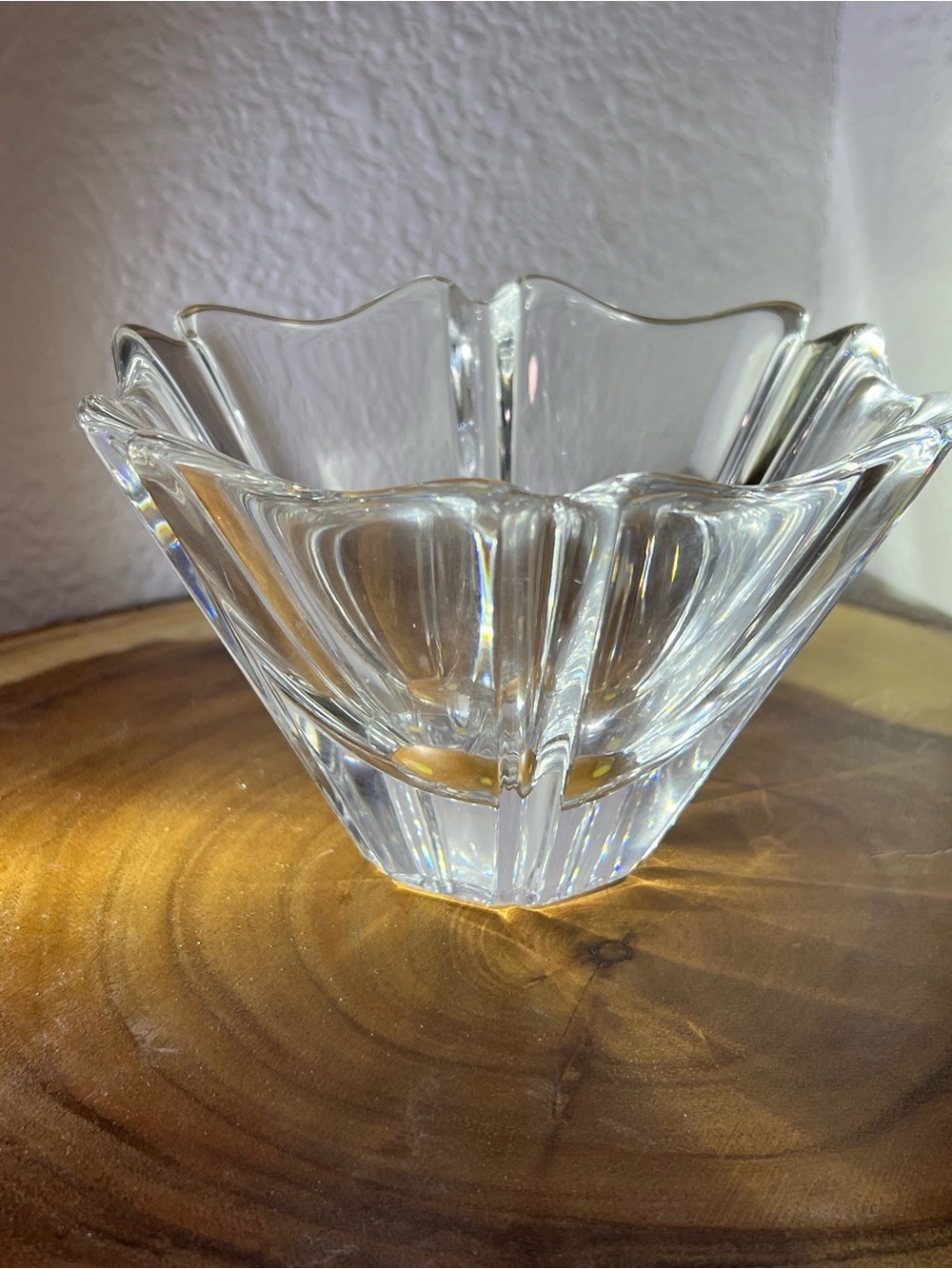 ORREFORS Sweden Signed Lead Crystal Bowl Vintage Decorative Accent